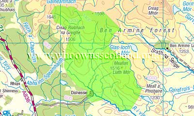 Mapa original de la localidad de Dalnessie, en Escocia